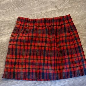 J. Crew Vibrant Red and Black Checkered Mini Skirt